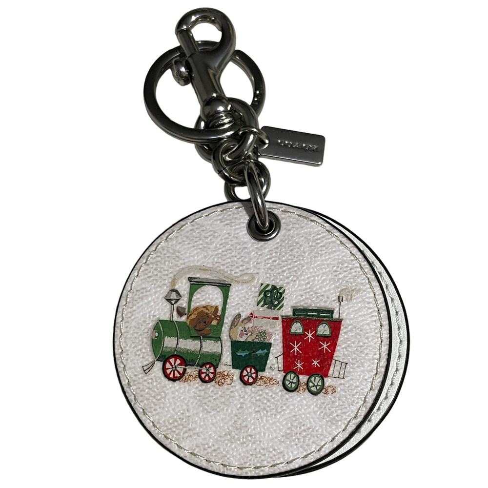 Coach Mirror Bag Charm Mirror Bag Charm In Signature Canvas With Train